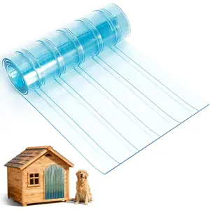 9.8 in x 4.9 ft Dog Door Replacement Flaps, Transparent Vinyl Strips for DIY Doghouse or Cat Door, Weather Resistant, Easy to Cut & Install