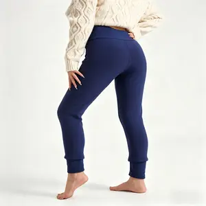Women's High Waist Fleece Lined Leggings Elastic Comfortable Solid Color Tight Fit Pants for Winter Sports Yoga Running High Stretch Leggings Womenswear Bottom