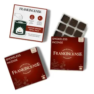 Aromafume Frankincense Incense Bricks (3 Trays x 9 Pieces Each) Ideal for Prayer, Meditation and Usage in Churches and Temples. Made Using Pure Frankincense from Somaliland! Refill Pack