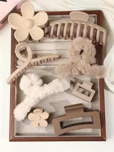 8 pieces of multi-style hair accessories styling clip, Hair Clip Set, Flat Claw Clips, Flower Hair Clip, suitable for women's daily wear, party, beach travel wear or as a beautiful gift for girlfriends