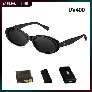 [Y2k sunglasses]LOHO Y2K Vintage Cat Eye Sunglasses Women –2026 trendy Acetate Material Better Texture UV400 Slim Oval Frame,summervibes
