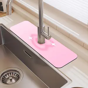 Heart Shaped Faucet Mat, 1 Count Waterproof Durable Rubber Splash Guard, Non-slip Sink Mat for Kitchen Sink & Dining Table, Splash Pads, Home