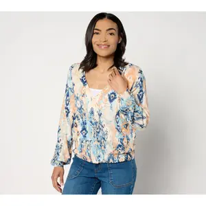 Denim & Co. Canyon Retreat V-Neck Button-Front Cardigan