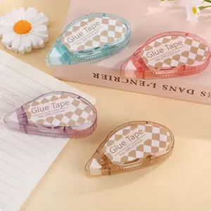 32m 4 roll manual correction tape with dot glue, adhesive, transparent double sided tape, minimalist style, large capacity, DIY craft adhesive pen double sided tape
