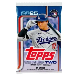 Topps MLB Series Two 2025 Single Booster Pack - 14 Cards per Pack Featuring Major League Baseball Trading Cards- Live Rips