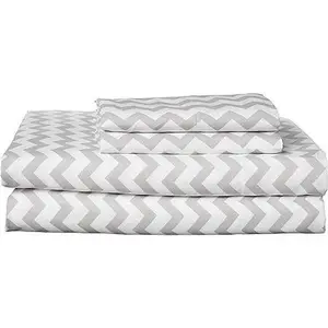 King Size Sheets - Breathable Luxury Bed Sheets with Full Elastic & Secure Corner Straps Built In - 1800 Supreme Collection Extra Soft Deep Pocket Bedding Set, Sheet Set, King, Chevron Gray