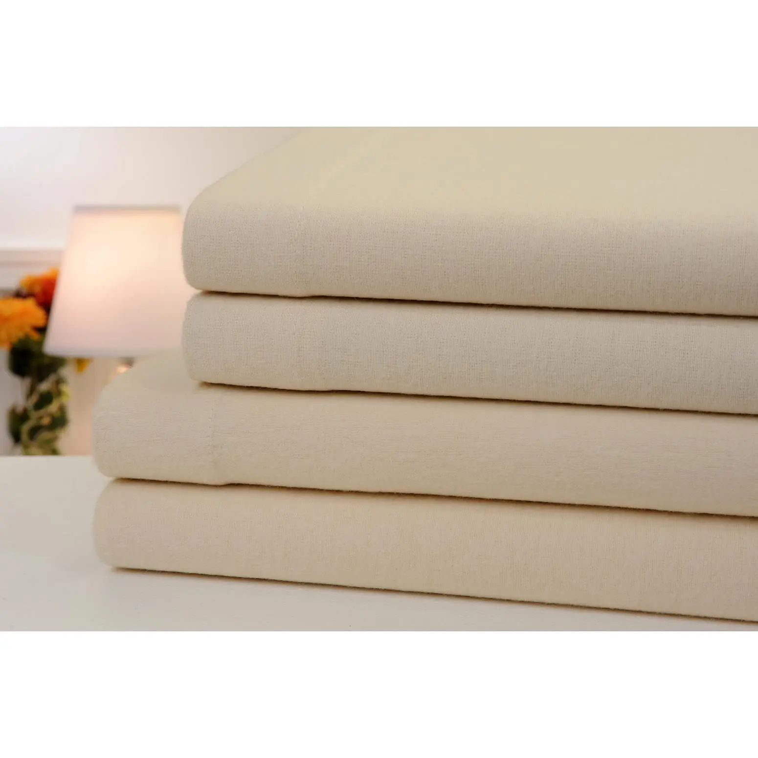 Bibb Home Solid Flannel 4 Piece Sheet Set