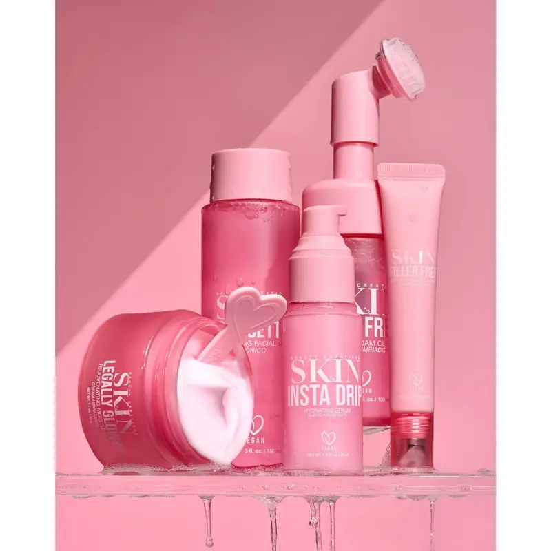 Beauty Creations 5-Step Essentials Facial Skin Care Kit - Foam Cleanser, Moisturizing Cream, Serum, Hydrating Eyes Care, Brightening, Rejuvenating with Extracts for All Skin Types, Morning Routine Support, Moisture Boost