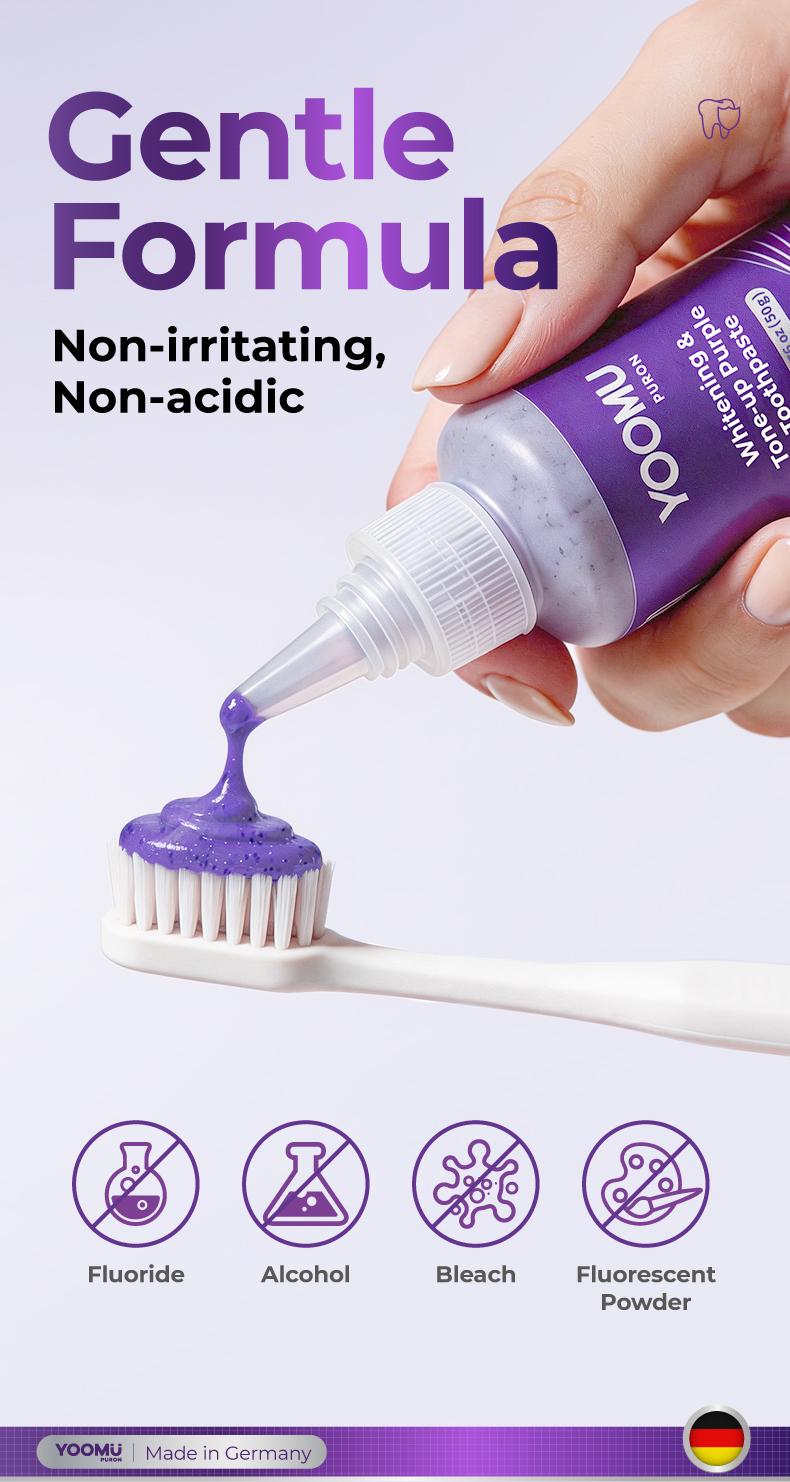 YOOMU 1 Light-Activated Purple Whitening Toothpaste Purple Diamond Brightening, Fresh & Comfortable