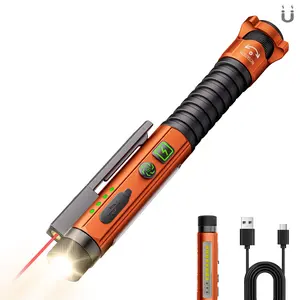 PASIION EDC Flashlight Rechargeable 800 Lumen with 11 Modes LED, Magnetic Clip, Glass Breaker, Bottle Opener, USB-C for Work Home Emergency