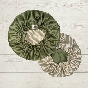 Buli Life Olive Green & Beige Reversible Bonnet