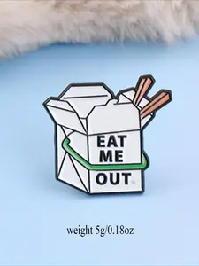 Cartoon Takeaway Box Design Brooch, Cute Badge for Backpack, Hat and Clothes, Fashion Accessories for Women & Men