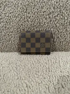 Pre-owned Louis Vuitton Canvas Small Leather Goods Card Holder Damier Ebene