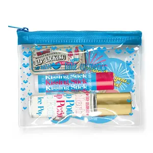 Tinte Cosmetics Organic Cosmetic Lip Treatment Trio Kit - Natural Lip Care Set with Waterproof Balm, Convenient Zip Pouch