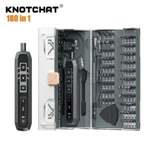 KNOTCHAT KC01 180-in-1 Mini Eletric Precision Screwdriver Set Strong Magnetic Bits Max 3 N.m Necessary for Mechanics  Cordless Type-C Charging Tool Kit  Potable For PC / Phone / Consoles Repair Gift Ideas for birthday / Valentine's day / boy men gift