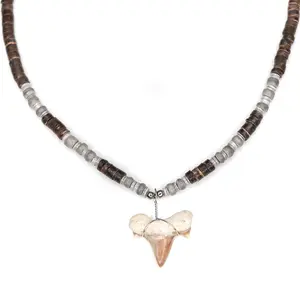 Heishi Shark - Fossil Shark Tooth Necklace