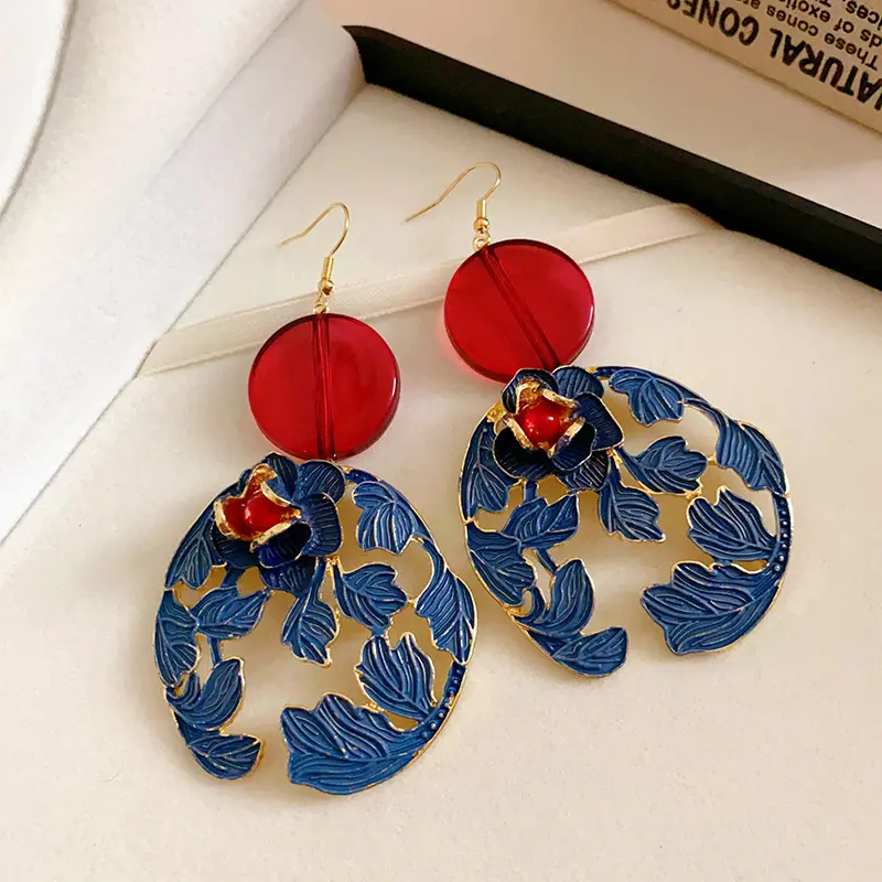 Ear Hook-Gold-Red-Blue