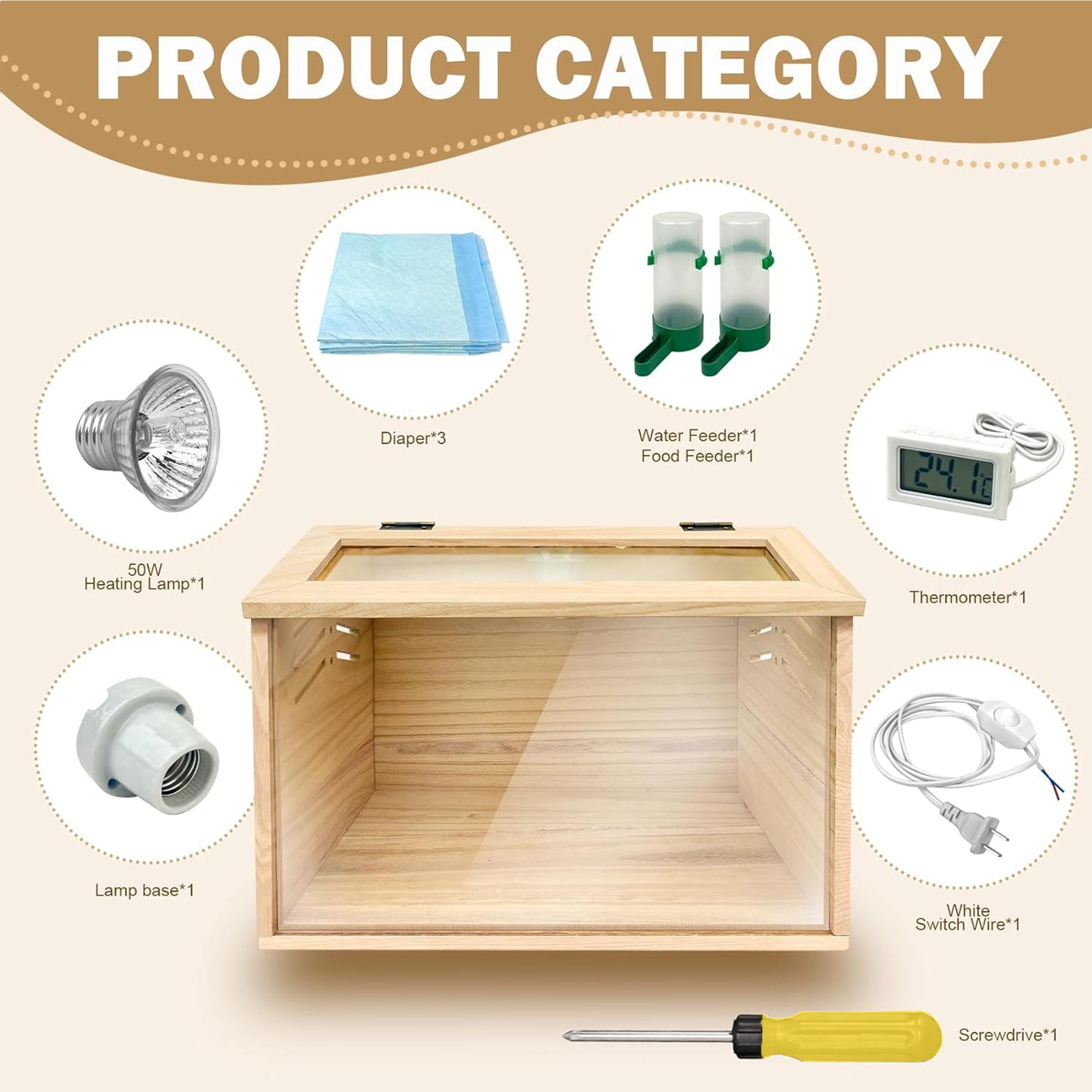 Chicken brooder Box, chick brooder with heater,brooder Box for Chicks,Small Chicken coop,Baby Chicken Supplies,Chick brooder Box,Quail cage,Quail coop,small pet nest，brooding heater for 3-10 chickens