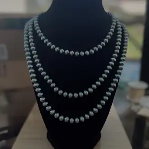60" 8mm Navajo Pearl Style Necklace - Classic Pearl Design Jewelry Piece