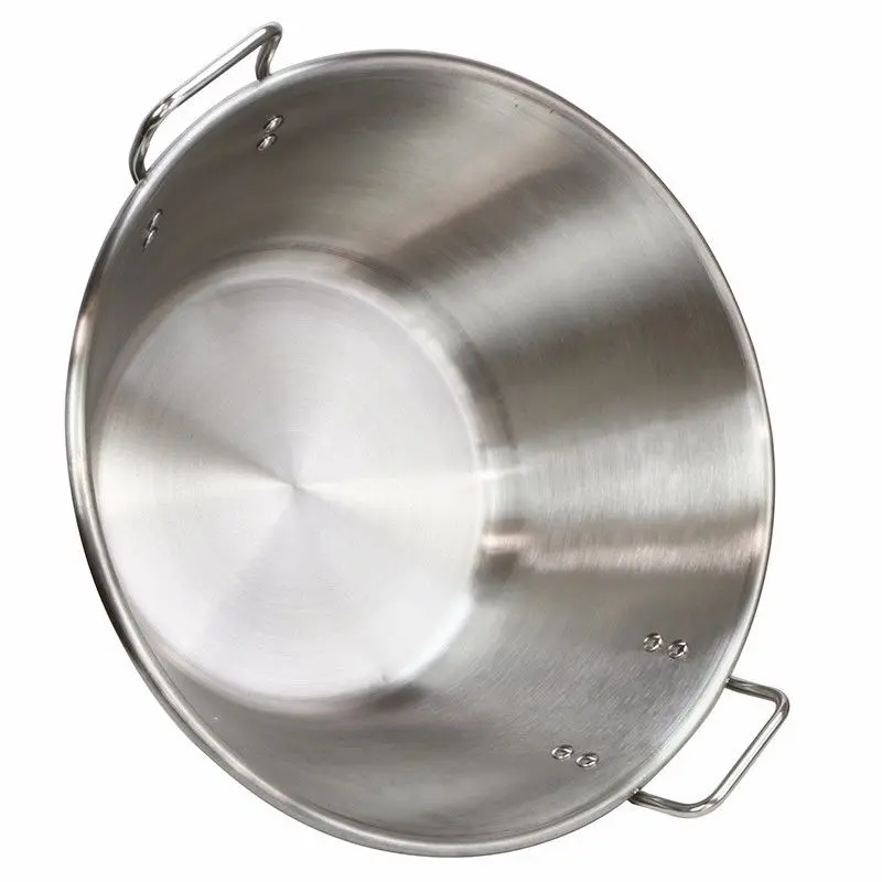Barton Comal Large Deep 16" X 7.5" Stainless Steel Outdoor Para Carnitas Taco Large Deep Stainless Steel Taco Cookware