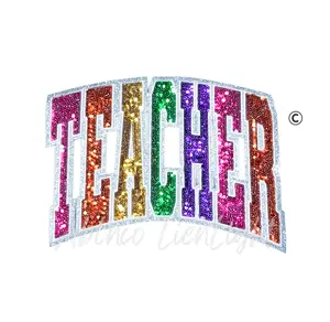 Teacher Sequins Teach  Patch - Large
