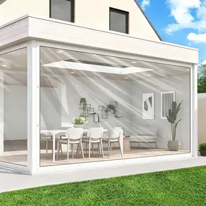 10×13ft Transparent Vinyl Waterproof Sheet with Edge Fixed Holes - Sturdy, Portable, Foldable, Durable Camping Rainproof Dustproof Tarp for Farms, Greenhouses, Gardening DIY Home Supplies Plant Enclosure Easy Grow
