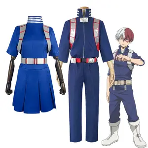 Anime Hero Inspired Red White Split Color Dress for Women, Genderbend Style Cosplay Outfit, School Uniform Style Dress, Soft Fabric, High Waist, Halloween Party Comic Con Costume Daily Wear