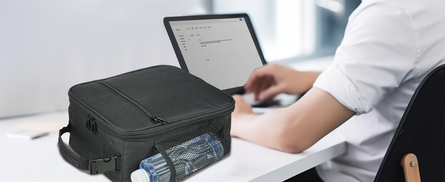 Insulated Lunch Bag, Leakproof Portable Lunch Box for Women Men Boys Girls, Large Capacity Cooler Bag with Handle and Bottle Pocket for Office School Camping Hiking Outdoor Beach Picnic