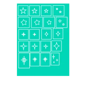Airbrush Nail Art Stencils – Star Shapes Bundle (Reusable Set for Nail Techs)