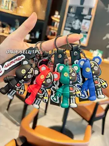 Personalized and fashionable mechanical teddy bear keychain ornament, Stylish keychain, suitable for daily wear, vacation and dating occasions, and also a surprising and exquisite small gift, Keychain for bags
