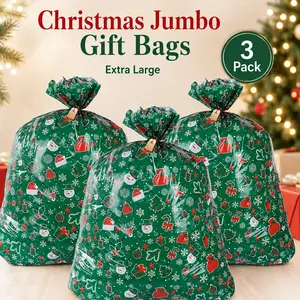 Christmas Large Plastic Bags Jumbo Gift Bags Xmas Extra Large Gift Bags 36*56 in 3pcs