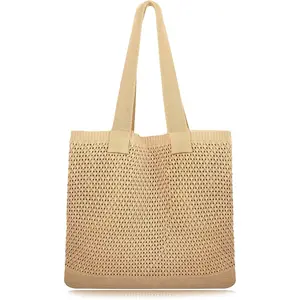 Beach Bag with added lining Crochet Tote Bag for Women Shoulder Bag Hobo Casual Handbags Shopping Work Bag