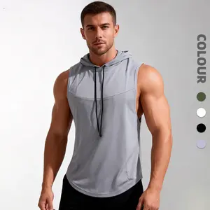 Men's High-Elastic Breathable Fitness Vest With Hood