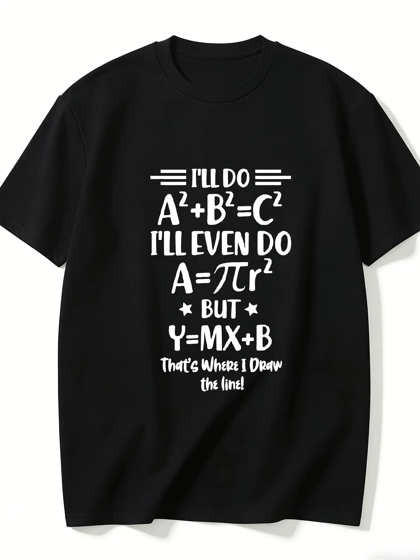 Men'S Math Equation T-Shirt Featuring White Prints