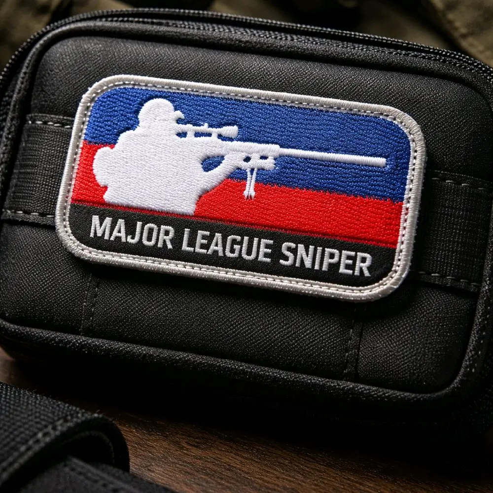 Major League Sniper- Red/ Blue 3.5"x 1.75"