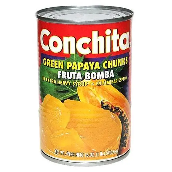 Conchita Cream Cheese-Flavored Green Papaya Chunks in Extra Heavy Sugar Syrup, 16 oz Canned Fruit Dessert, Pantry Food Item