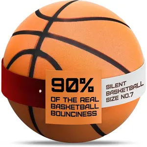 Silent Basketball Size 7- Grooved Dribble Dream Silent Basketball, Pro PU Form Indoor Ball for   & Indoor Activities. Real Feel Higher Bounce Quieter.
