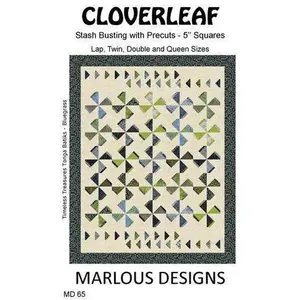 Cloverleaf Quilt Pattern using 5" Precut Squares, 5 sizes -Marlous Designs