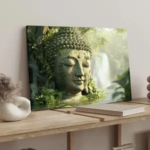 Buddha Face Pattern Wall Art, Modern Art Decoration, Living Room Bedroom Decoration, Hallway Office Mural, Ideal Gift, Ornaments