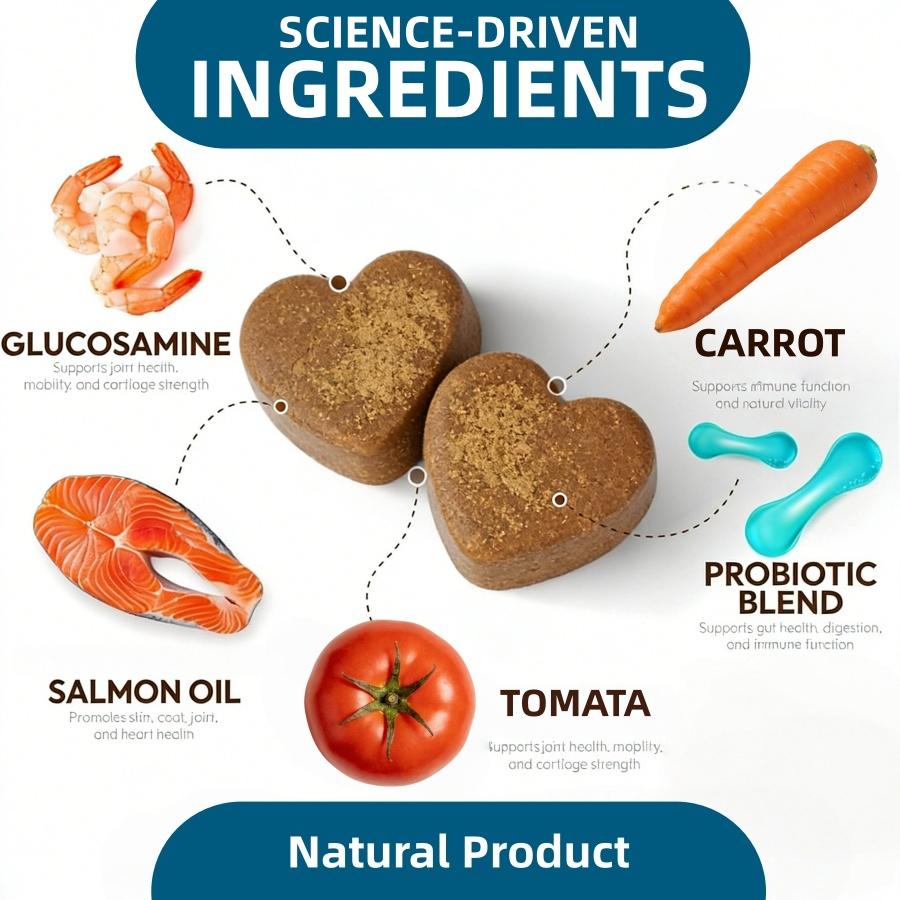 Dog Multivitamin Supplement with Glucosamine & Probiotics - Hip & Joint Support, Digestive Health, Immune Support, Heart & Skin - All-in-One Daily Vitamins & Omega-3s (CHICKEN Flavor, 120 ct)