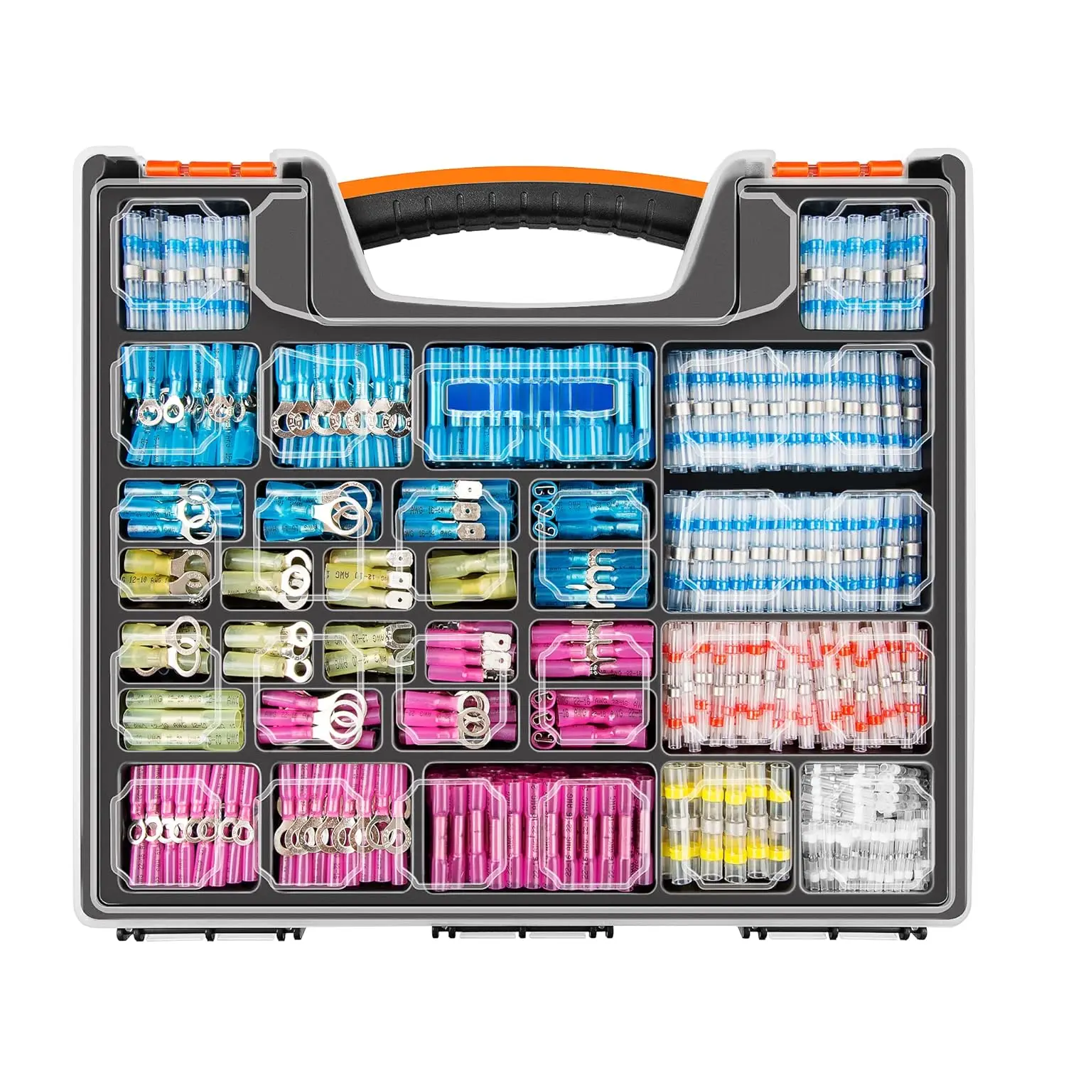 1200 count Heat Shrink Wire Connectors, Multipurpose  Electrical Wire Terminals kit, Insulated Crimp Ring Fork Spade Terminal Solder  Splice Connectors for Marine Boat