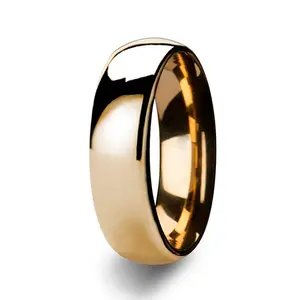 Tungsten 18K Gold Ring |The Radiance |GentleBands| Gold Ring, Handmade Item, 8Mm Width, Comfort Fit | Men'S Wedding Bands