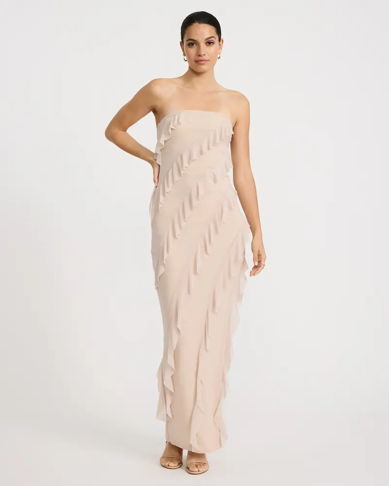 white off shoulder embroidered dress Embroidered Off Shoulder Slit Gown by Lenovia 8353 3XL / Ivory