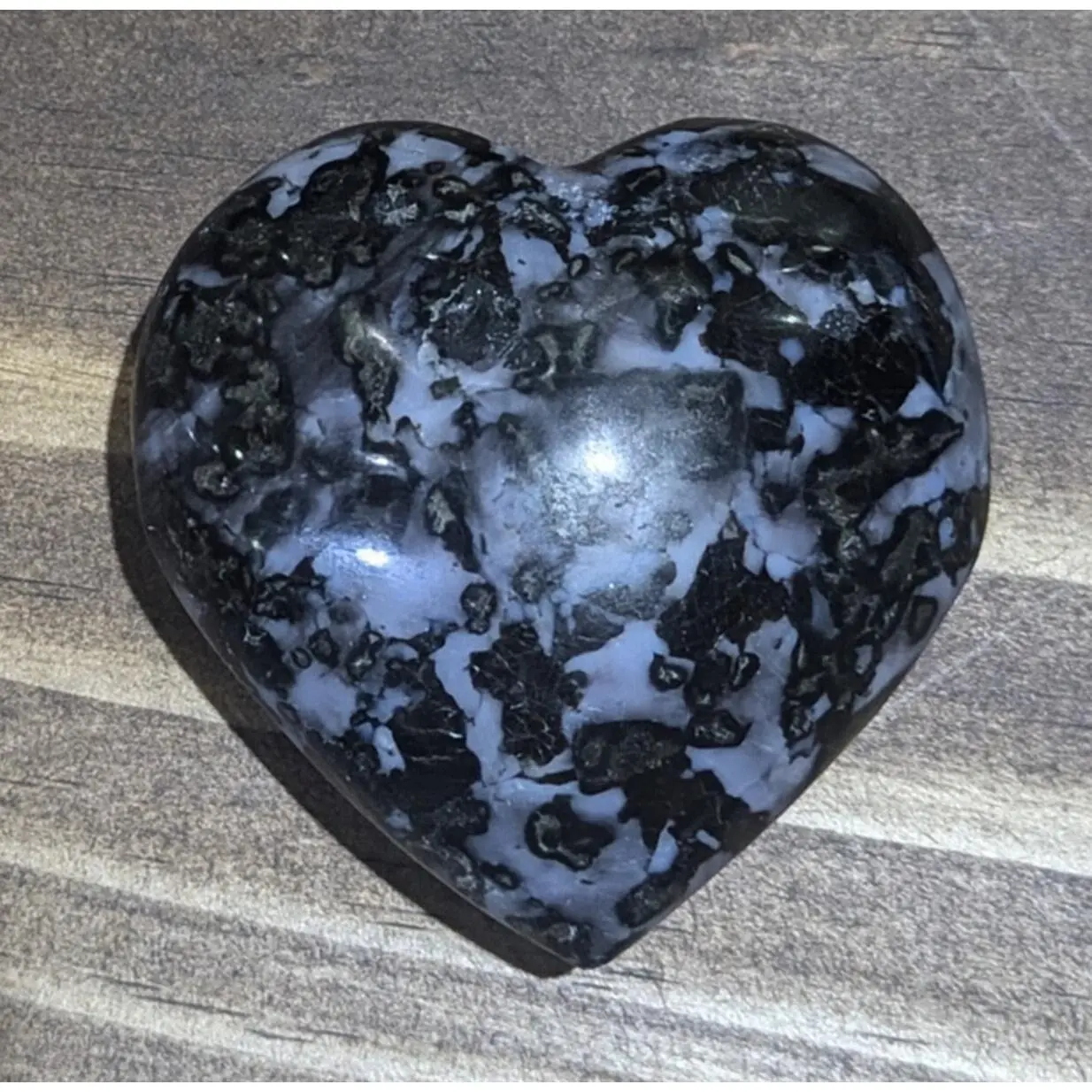 Medium Merlinite Carved and Polished Stone Heart