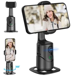 Auto Face Tracking Tripod, 360° Rotating Auto Tracking Phone Holder, Phone Camera Stand with Remote and Gesture Control, Smart Shooting Stand for Live Video Recording, Selfie