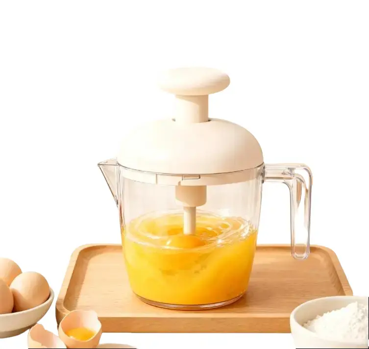 Egg Whisk, Manual Press Egg Beater With Egg Cup, Multifunctional Handheld Mixer For Beating, Whipping & Mixing, Effortless Operation For Eggs, Milk Foam, Etc