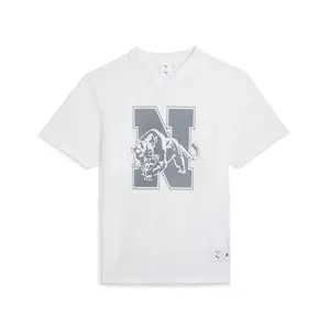 PUMA Mens X Noah Mesh Practice Graphic V-Neck Short Sleeve Casual Tops Casual - White