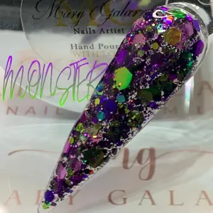 Monster Nail Acrylic Powder Glitter Mix 1oz Nail Care Manicure Nail Salon Nail technician