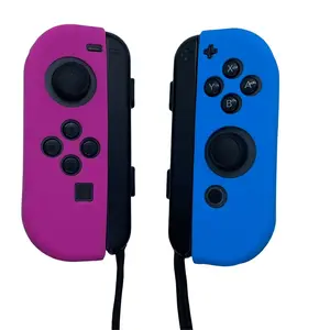 JenDore Blue & Fucshia Pink Silicone Protective Shell Controller Covers – Compatible with Nintendo Switch Joy-Con