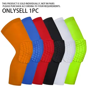 Breathable Long Knee Pad Honeycomb Design, Anti-Collision Basketball Sports Knee Support, Comfortable and Durable Protective Gear
